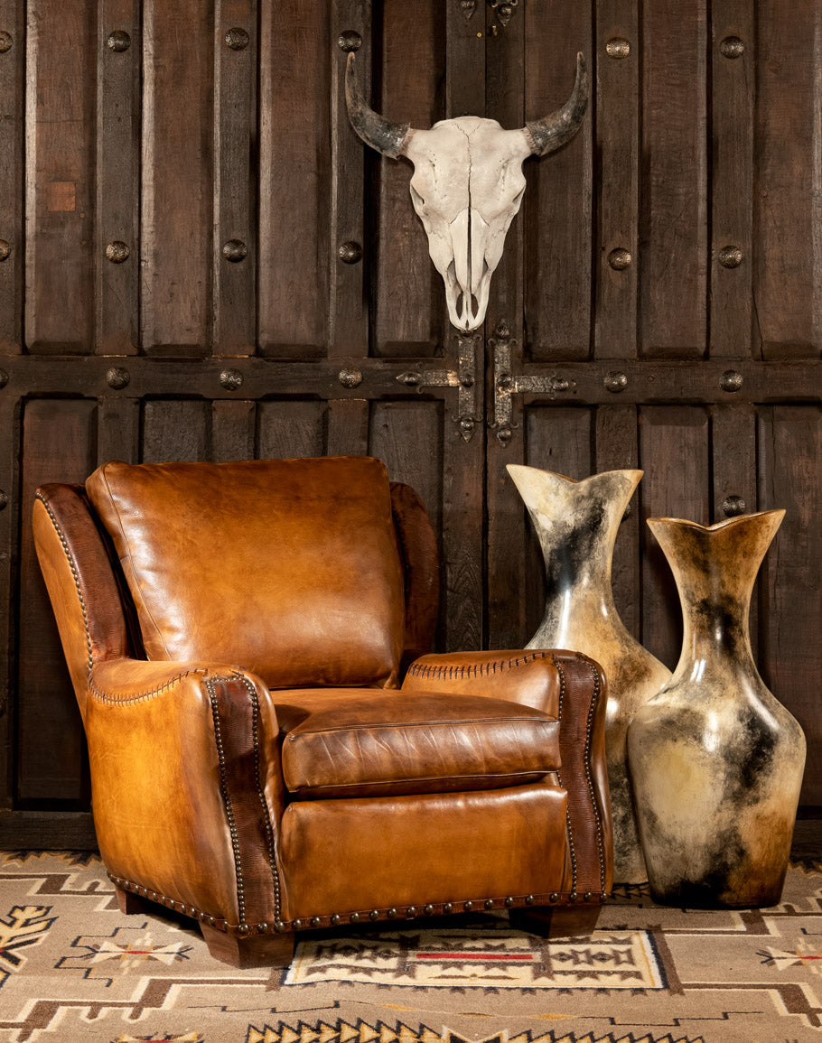 Leather studded chair discount