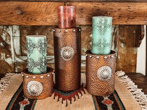 Hammered Copper Candleholders