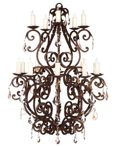 15 Light Cartier w/Crystals Chandelier