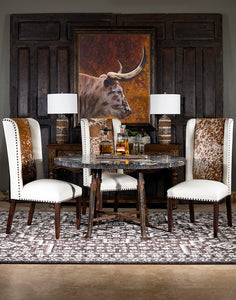 Abilene Dining Chair | Cowhide - White Leather | Casa de Myers