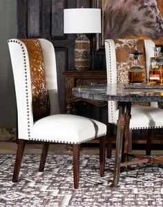 Abilene Dining Chair | Cowhide - White Leather | Casa de Myers