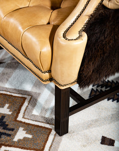 The Tatonka American Bison Chair | Tufted Saddle Leather - Buffalo Hide | Western Style | Casa de Myers