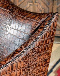 Brazos Croc Leather Chair | American Made - Casa de Myers