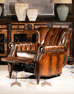 Full grain leather recliner sales