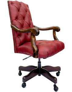 Chisum Saloon Red Tufted Desk Chair