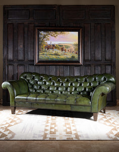 Elegante Sofá Verde | Leather | Western | Casa de Myers